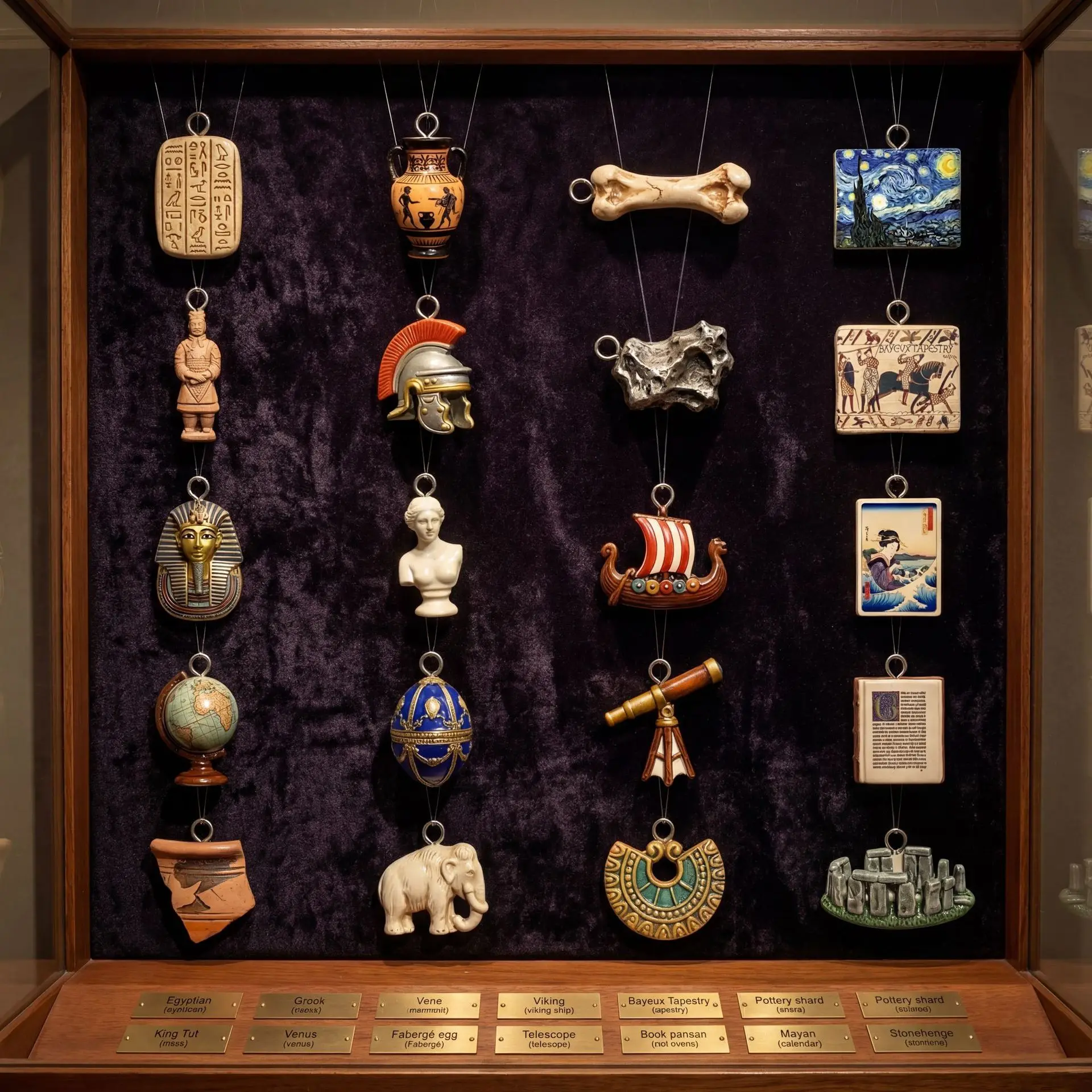 Jewelry Making History - قلادة صغيرة على شكل تمثال عتيق