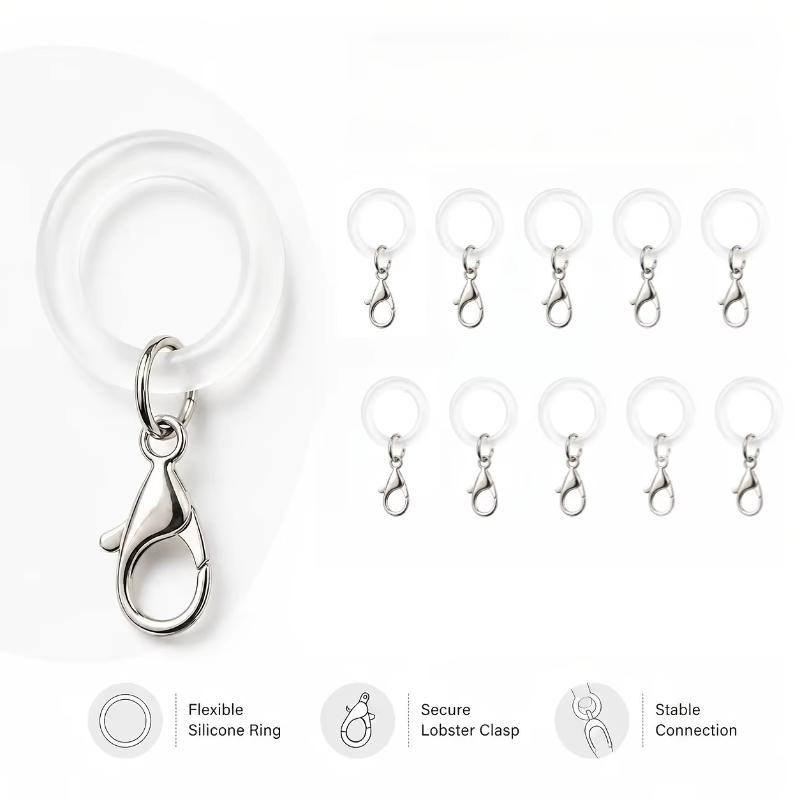 حلقات سيليكون مرنة لمقبض المظل - مراجعة Lobster Clasp Silver وسعره